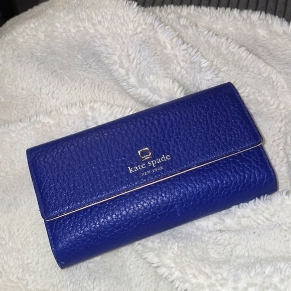 kate spade Handbags - Kate spade blue leather wallet